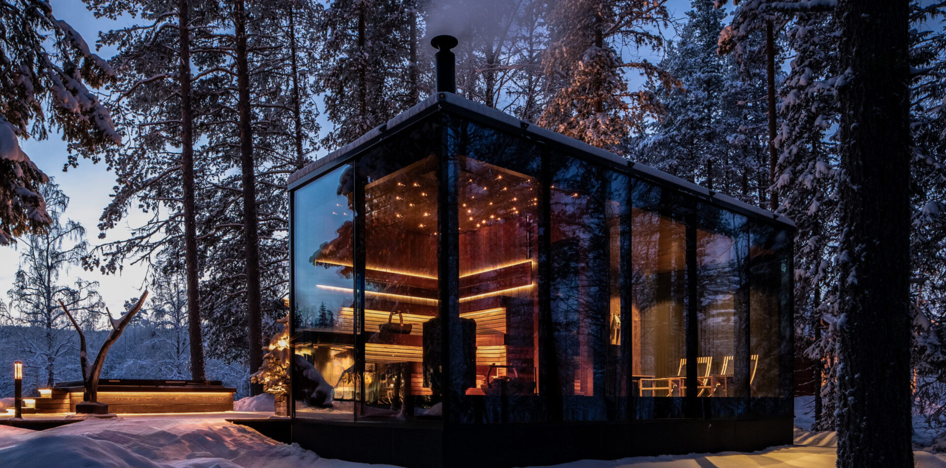 08.Sauna Outdoor Winter View_Loggers Lodge
